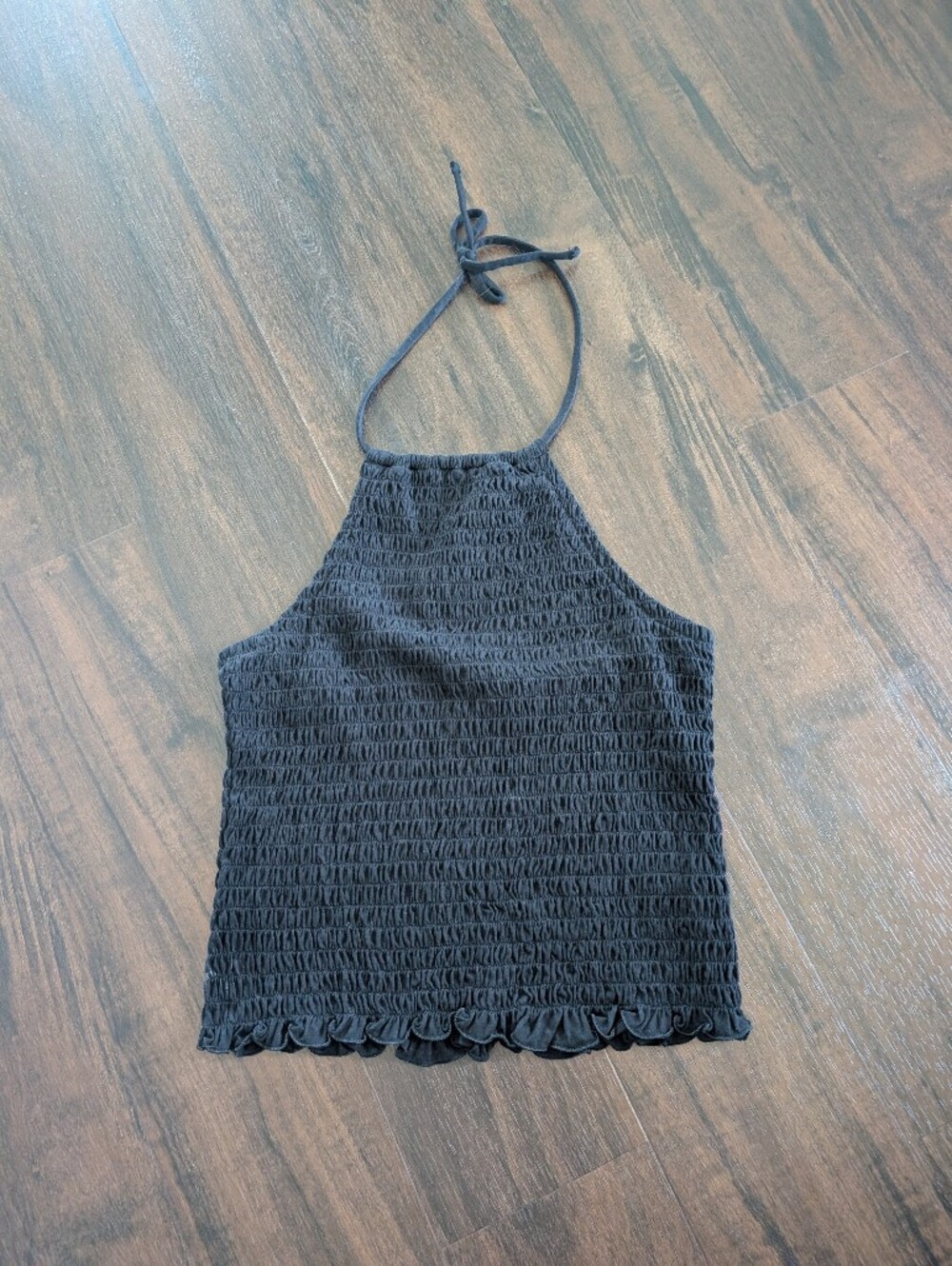 Old Navy Black Smocked Halter Camisole
